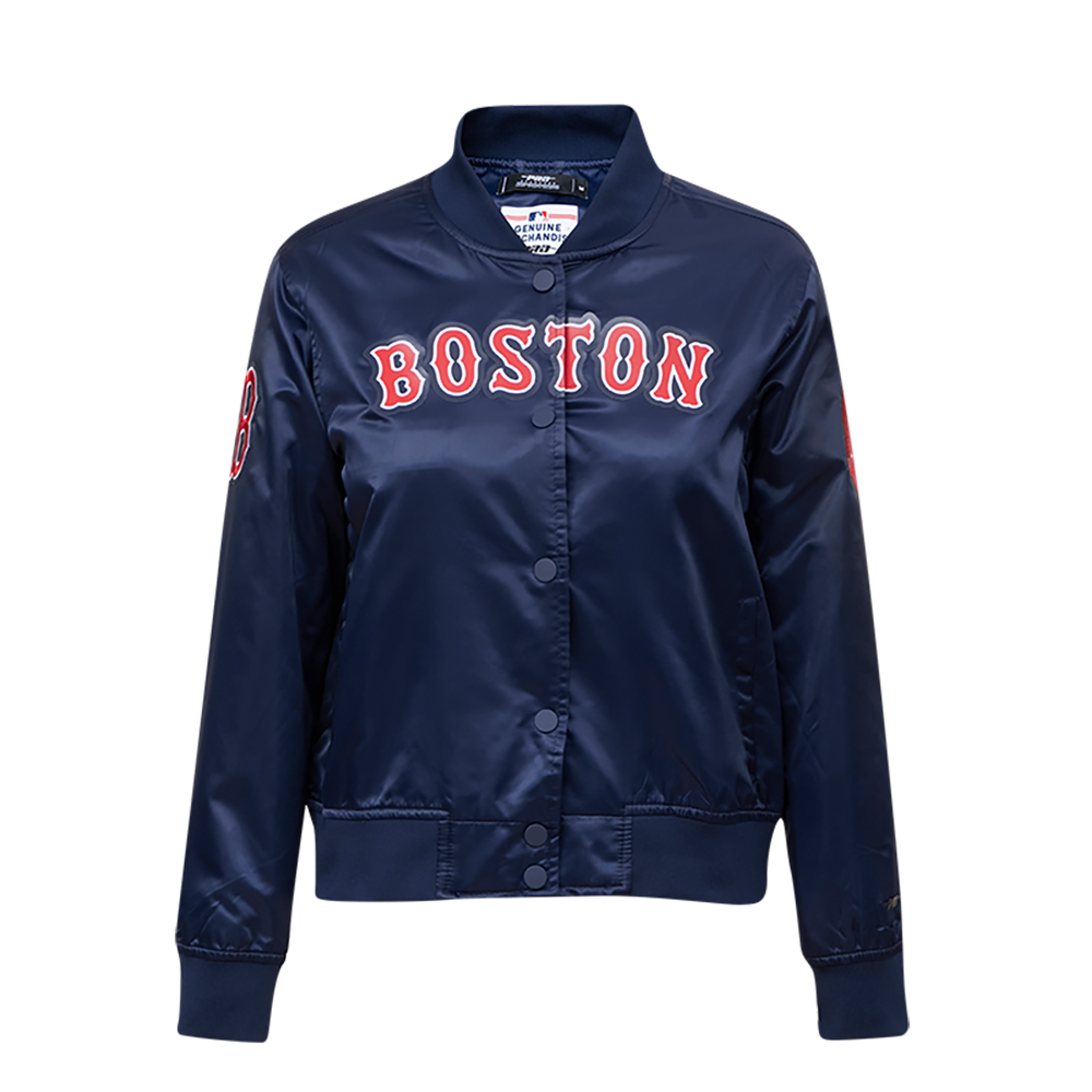 CHAMARRA DE SATÍN MLB BOSTON RED SOX CLASSIC ESSENTIALS PARA MUJER