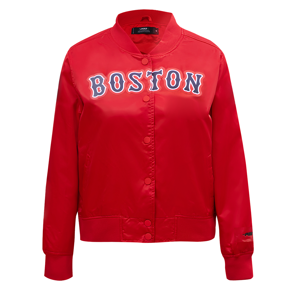 CHAMARRA DE SATÍN MLB BOSTON RED SOX CLASSIC ESSENTIALS PARA MUJER