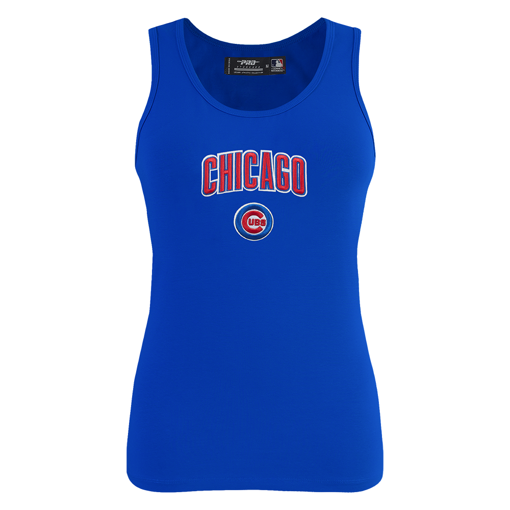 SIN MANGAS DE CORTE RELAJADO MLB CHICAGO CUBS CLASSIC CHENILLE PARA MUJER
