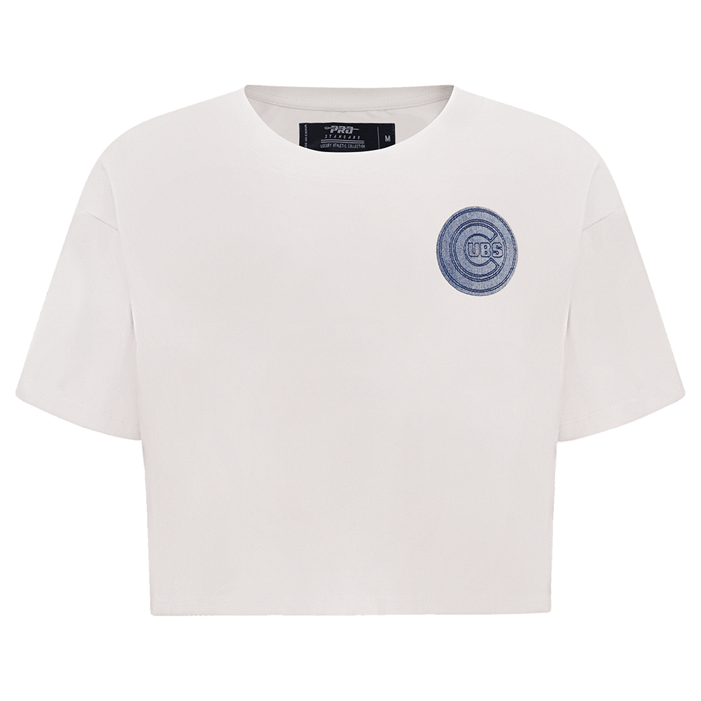 MANGA CORTA CROP MLB CHICAGO CUBS VARSITY BLUES PARA MUJER