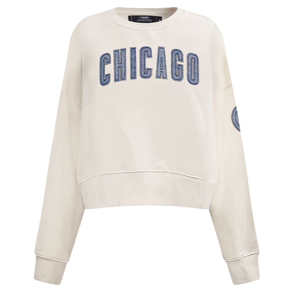 SUDADERA DE CUELLO REDONDO MLB CHICAGO CUBS VARSITY BLUES PARA MUJER