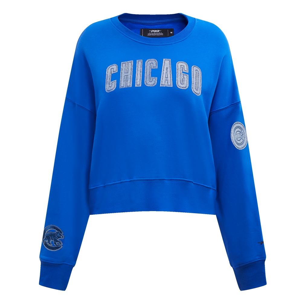 SUDADERA DE CUELLO REDONDO MLB CHICAGO CUBS VARSITY BLUES PARA MUJER