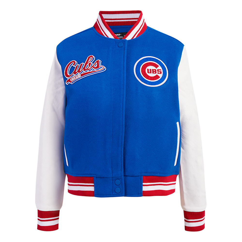 CHAMARRA UNIVERSITARIA MLB CHICAGO CUBS SCRIPT TAIL PARA MUJER