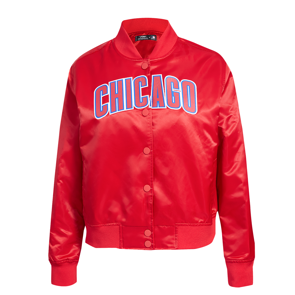 CHAMARRA DE SATÍN MLB CHICAGO CUBS CLASSIC ESSENTIALS PARA MUJER