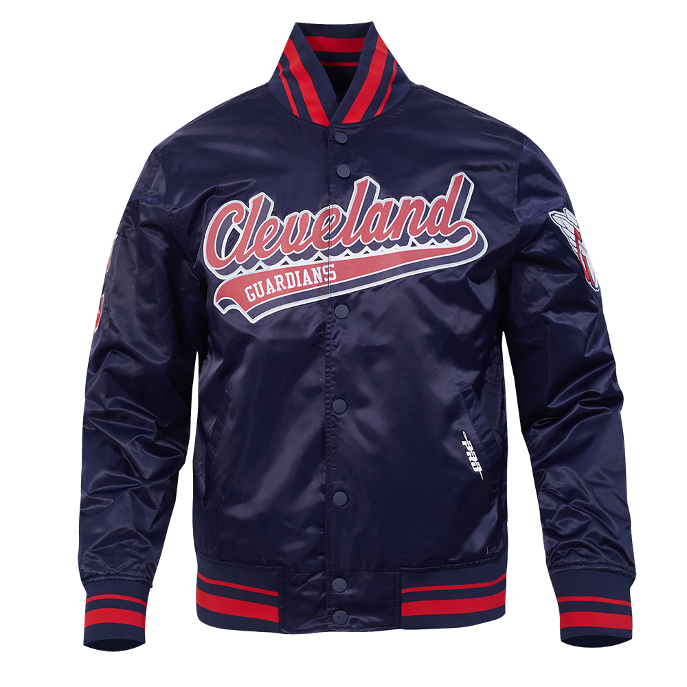 CHAMARRA DE SATÍN MLB CLEVELAND GUARDIANS SCRIPT TAIL