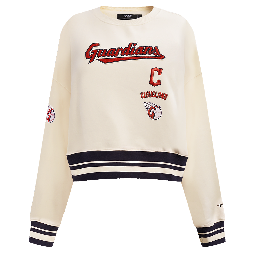 SUDADERA DE CUELLO REDONDO MLB CLEVELAND GUARDIANS RETRO CLASSICS PARA MUJER