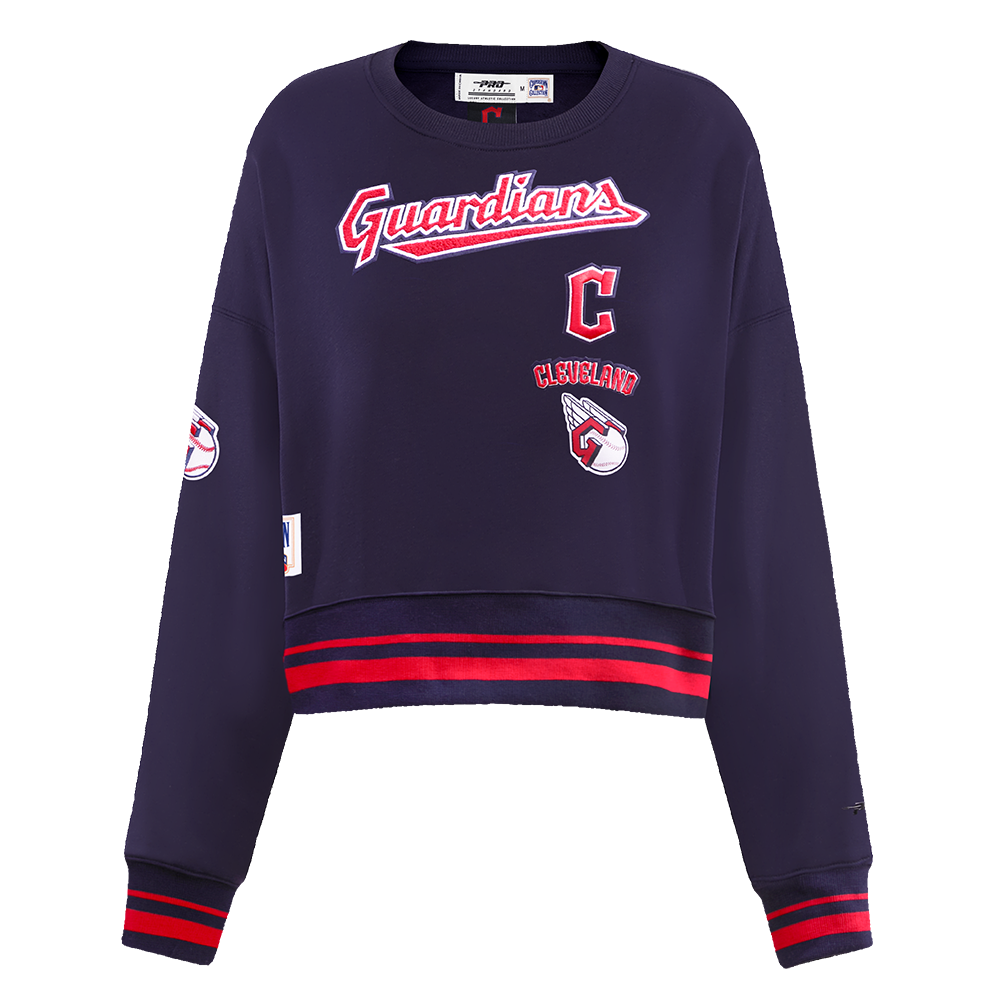 SUDADERA DE CUELLO REDONDO MLB CLEVELAND GUARDIANS RETRO CLASSICS PARA MUJER