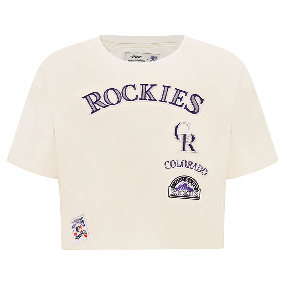 MANGA CORTA CROP MLB COLORADO ROCKIES RETRO CLASSICS PARA MUJER