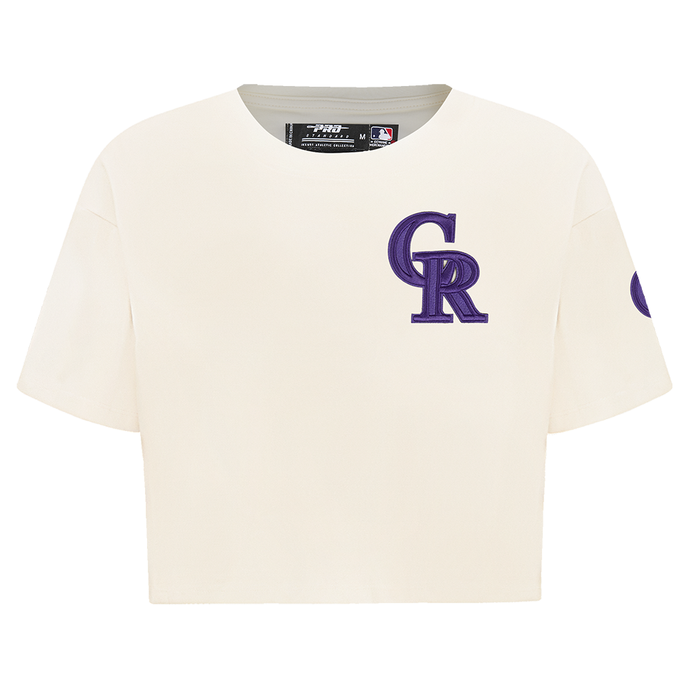 MANGA CORTA CROP MLB COLORADO ROCKIES TRIPLE TONAL PARA MUJER