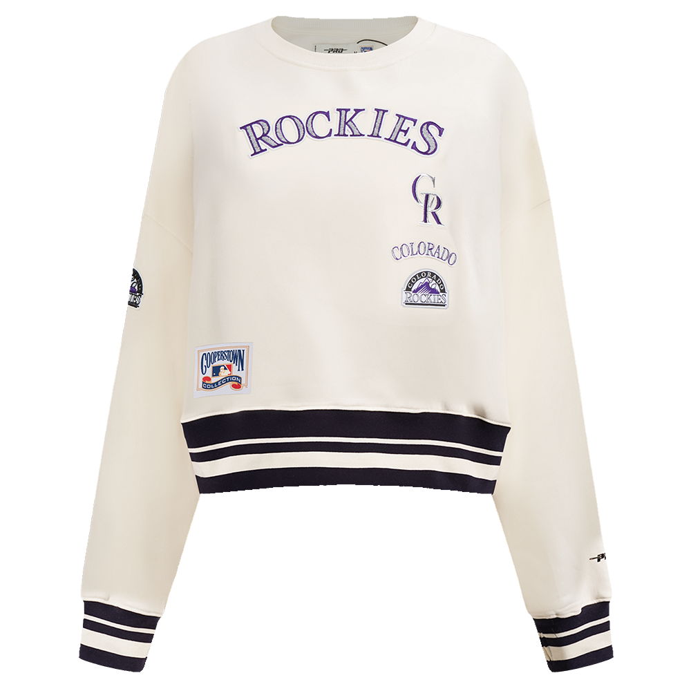 SUDADERA DE CUELLO REDONDO MLB COLORADO ROCKIES RETRO CLASSICS PARA MUJER