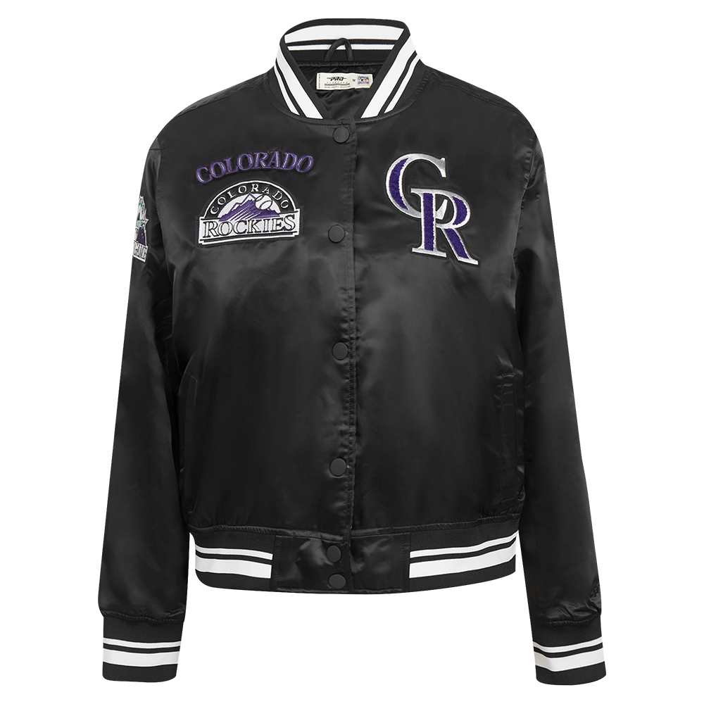 CHAMARRA DE SATÍN MLB COLORADO ROCKIES RETRO CLASSICS PARA MUJER
