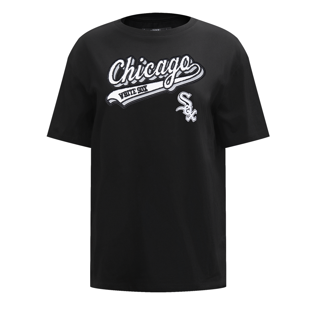 MANGA CORTA BOYFRIEND MLB CHICAGO WHITE SOX SCRIPT TAIL PARA MUJER