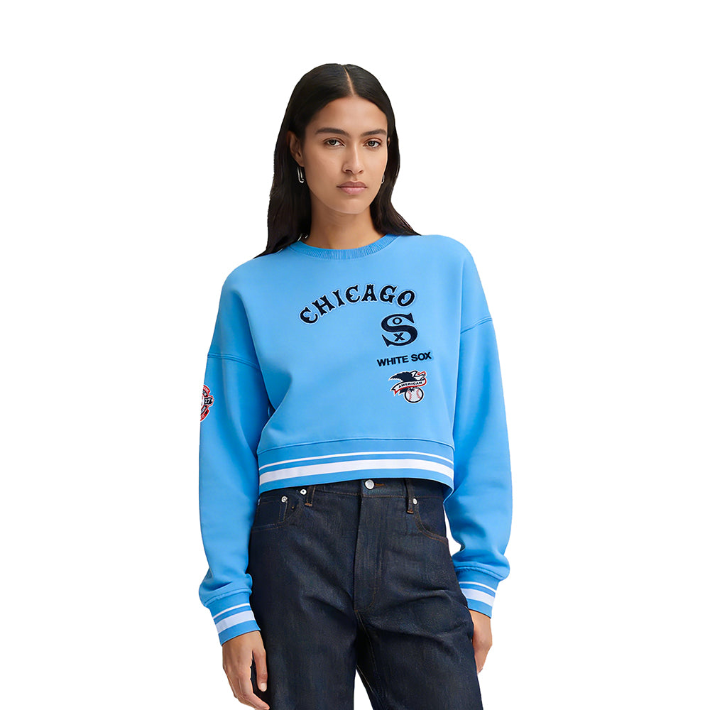 SUDADERA DE CUELLO REDONDO MLB CHICAGO WHITE SOX RETRO CLASSICS PARA MUJER