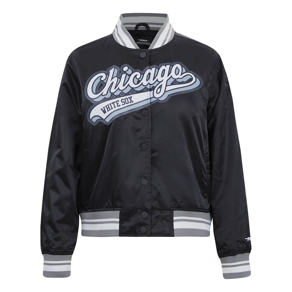 CHAMARRA DE SATÍN MLB CHICAGO WHITE SOX SCRIPT TAIL PARA MUJER
