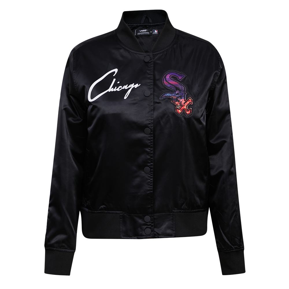 CHAMARRA DE SATÍN MLB CHICAGO WHITE SOX CITY SCAPE PARA MUJER