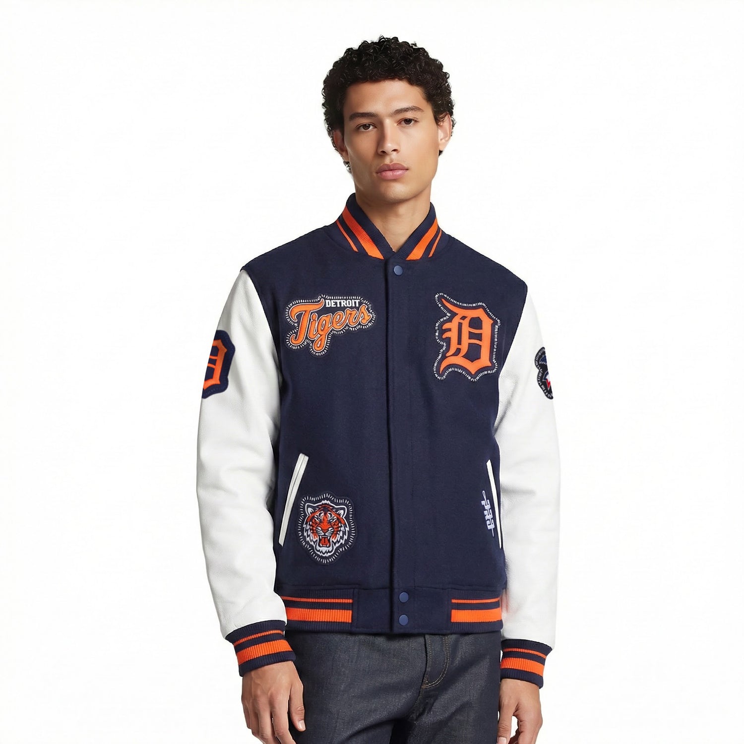 CHAMARRA UNIVERSITARIA MLB DETROIT TIGERS DIY PICK STITCH