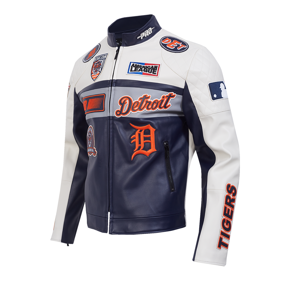 CHAMARRA DE PIEL MLB DETROIT TIGERS MOTO JACKET