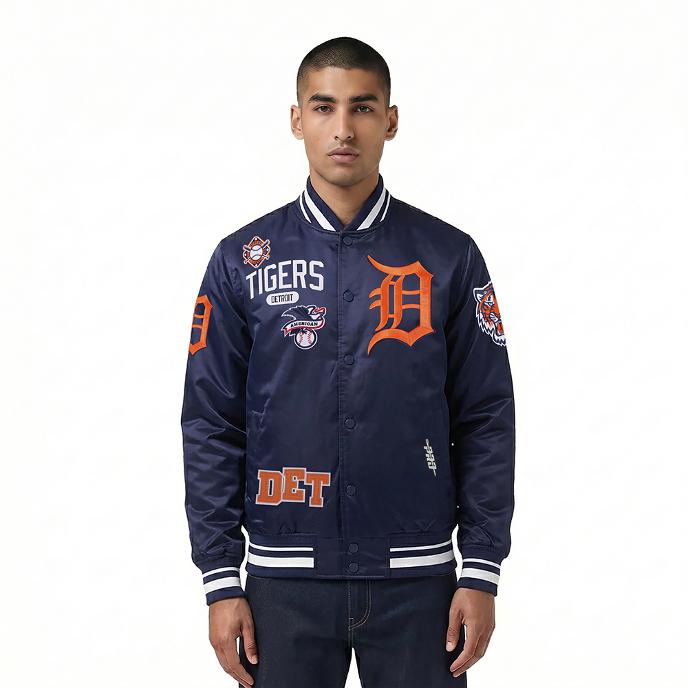 CHAMARRA DE SATIN MLB DETROIT TIGERS LETTERMAN