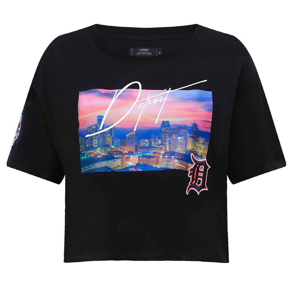 MANGA CORTA CROP MLB DETROIT TIGERS CITY SCAPE PARA MUJER