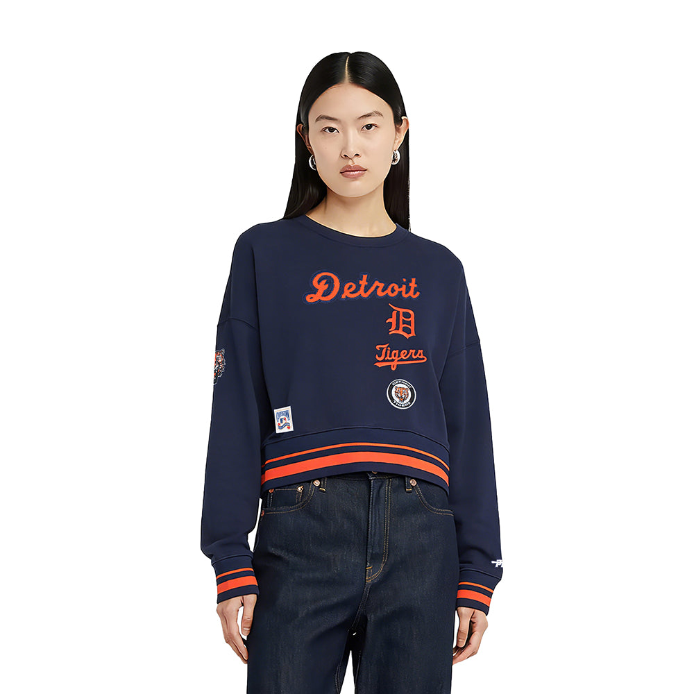 SUDADERA DE CUELLO REDONDO MLB DETROIT TIGERS RETRO CLASSICS PARA MUJER