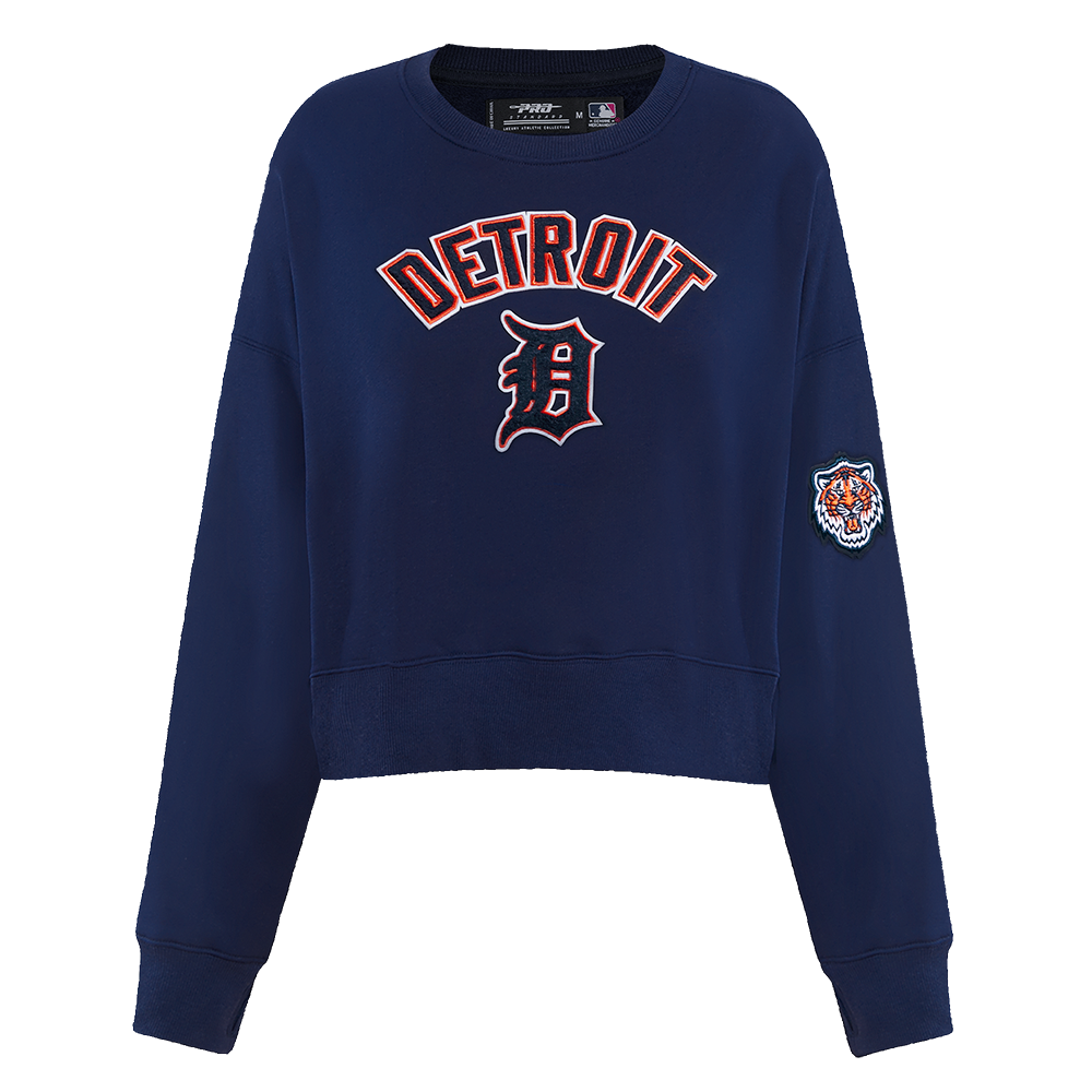 SUDADERA DE CUELLO REDONDO MLB DETROIT TIGERS CLASSIC ESSENTIALS PARA MUJER