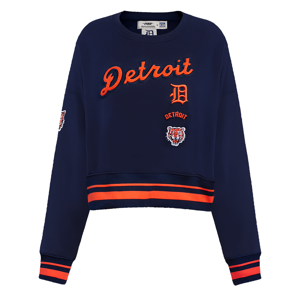 SUDADERA DE CUELLO REDONDO MLB DETROIT TIGERS RETRO CLASSICS PARA MUJER