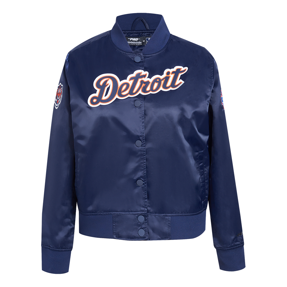 CHAMARRA DE SATÍN MLB DETROIT TIGERS CLASSIC ESSENTIALS PARA MUJER