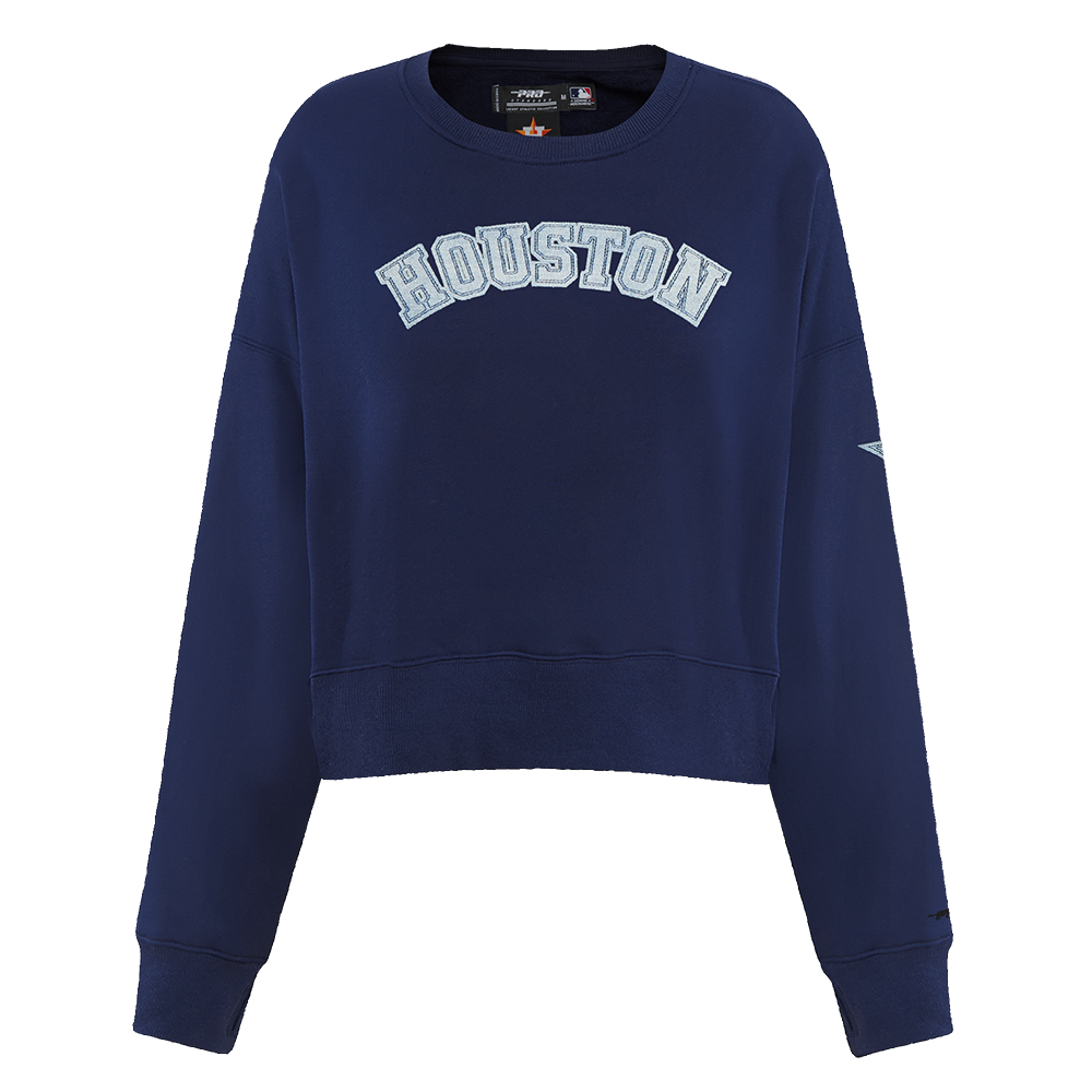 SUDADERA DE CUELLO REDONDO MLB HOUSTON ASTROS VARSITY BLUES PARA MUJER