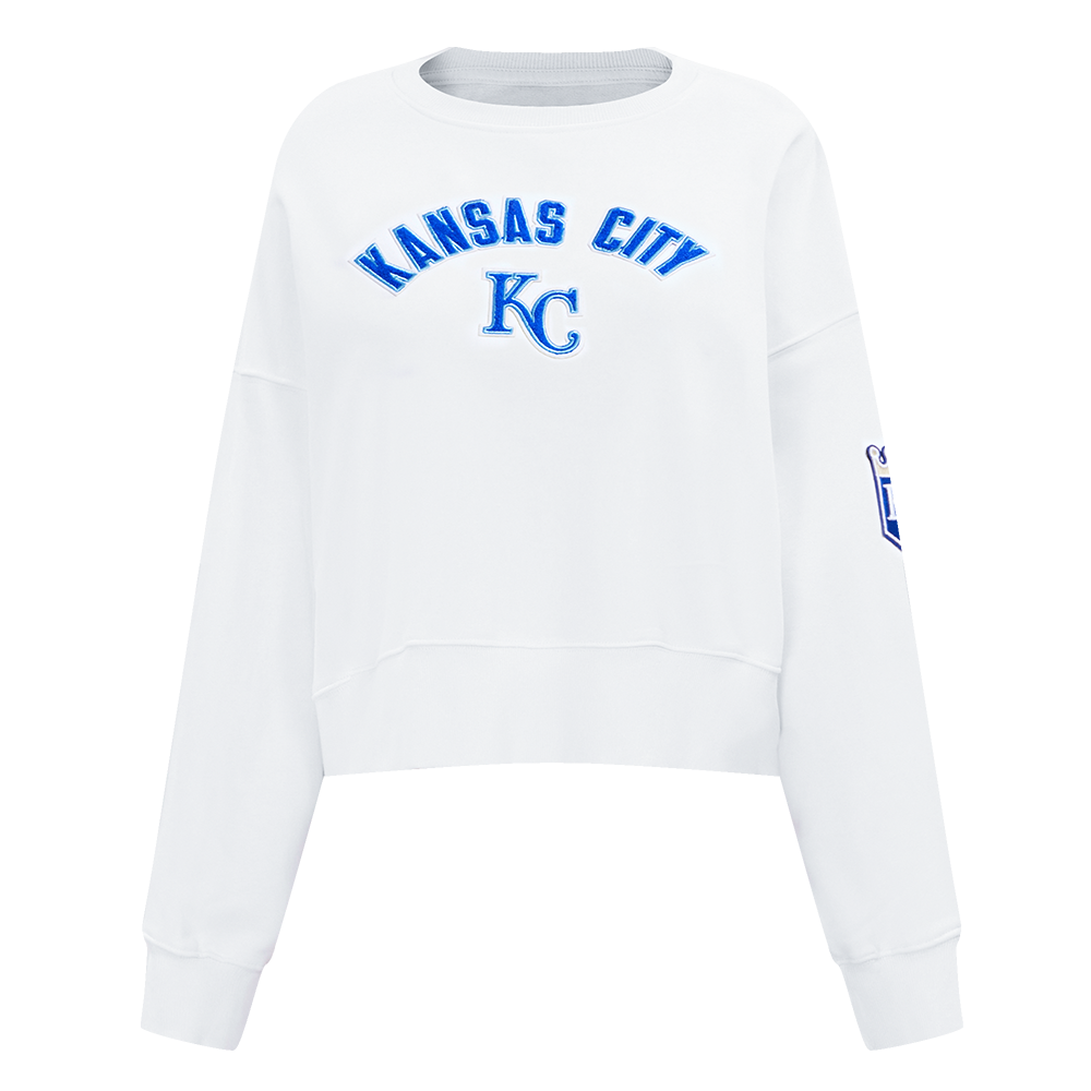 SUDADERA DE CUELLO REDONDO MLB KANSAS CITY ROYALS CLASSIC ESSENTIALS PARA MUJER