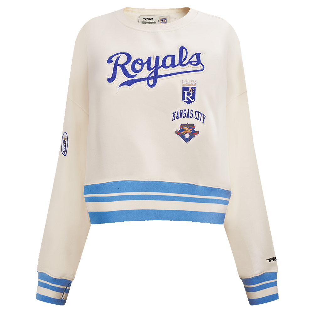 SUDADERA DE CUELLO REDONDO MLB KANSAS CITY ROYALS RETRO CLASSICS PARA MUJER