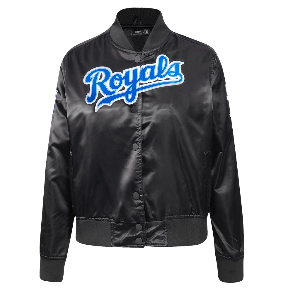 CHAMARRA DE SATÍN MLB KANSAS CITY ROYALS CLASSIC SATIN PARA MUJER
