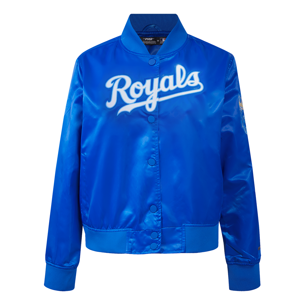 CHAMARRA DE SATÉN MLB KANSAS CITY ROYALS CLASSIC SATIN PARA MUJER