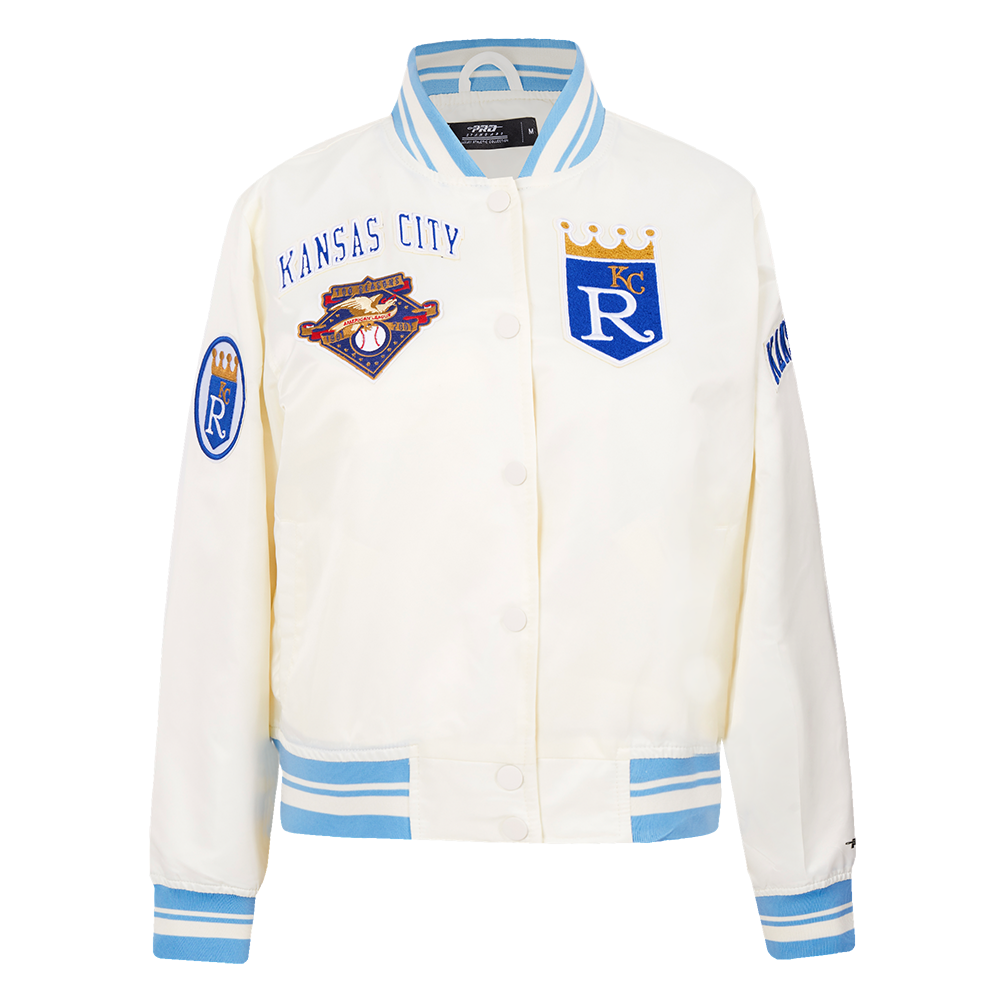 CHAMARRA DE SATÍN MLB KANSAS CITY ROYALS RETRO CLASSICS PARA MUJER