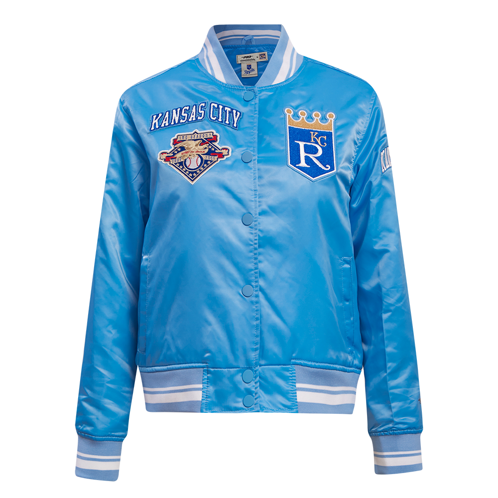 CHAMARRA DE SATÍN MLB KANSAS CITY ROYALS RETRO CLASSICS PARA MUJER