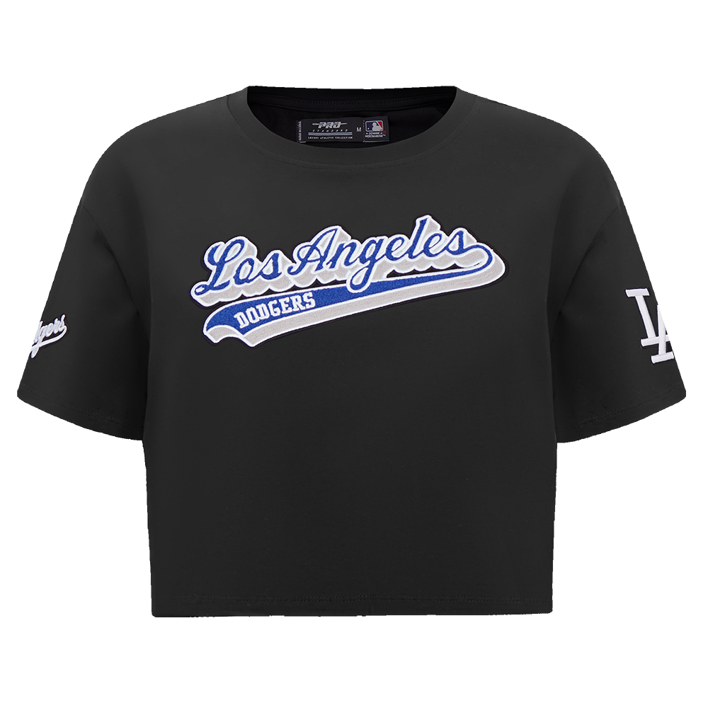 MANGA CORTA CROP MLB LOS ANGELES DODGERS SCRIPT TAIL PARA MUJER