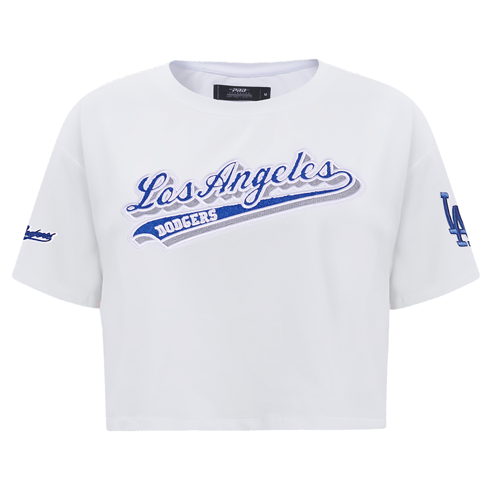 MANGA CORTA CROP MLB LOS ANGELES DODGERS SCRIPT TAIL PARA MUJER