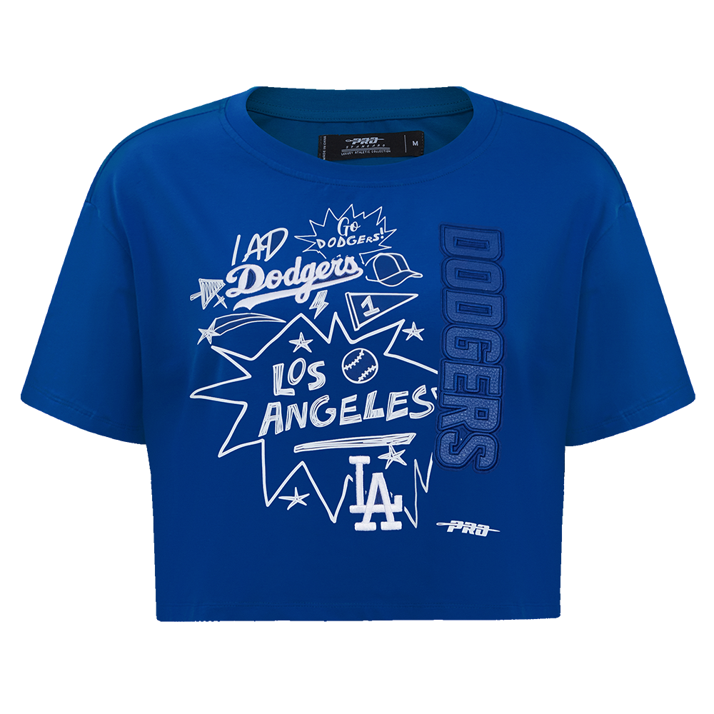 MANGA CORTA CROP MLB LOS ANGELES DODGERS SKETCHBOOK PARA MUJER