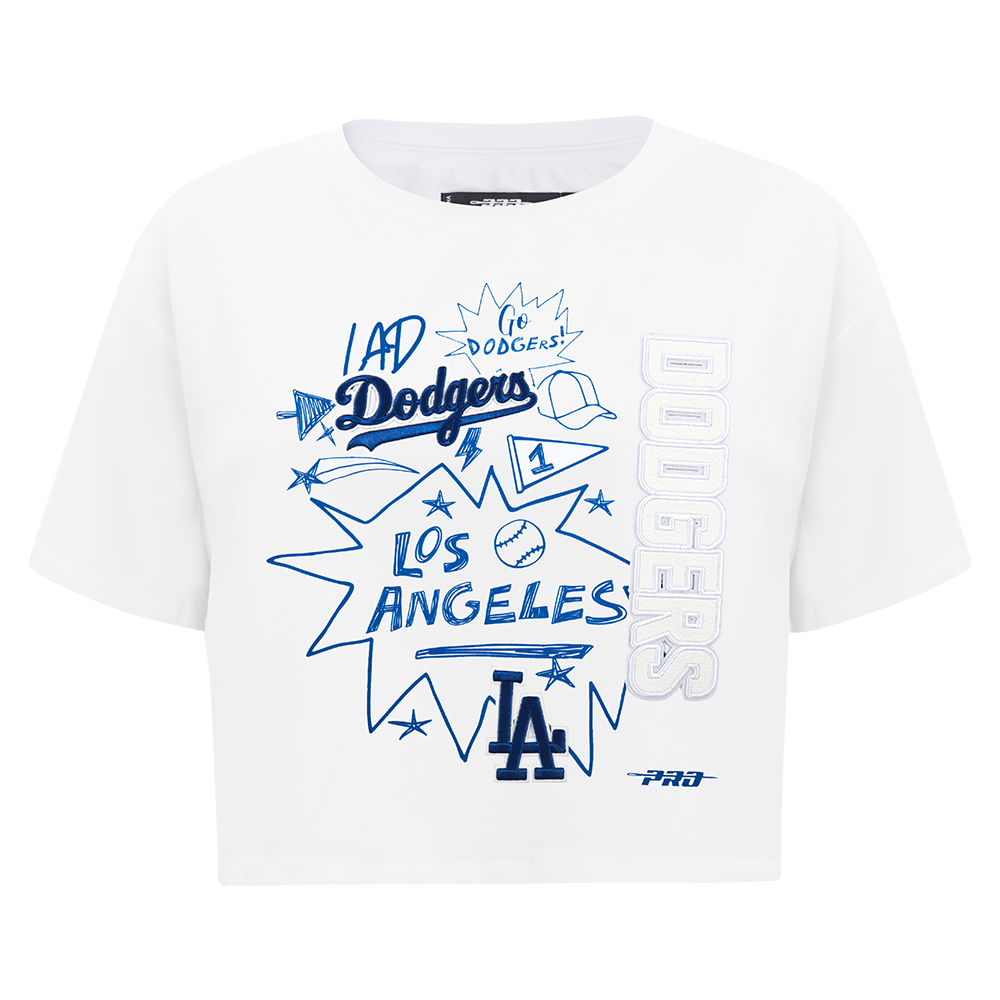 MANGA CORTA CROP MLB LOS ANGELES DODGERS SKETCHBOOK PARA MUJER