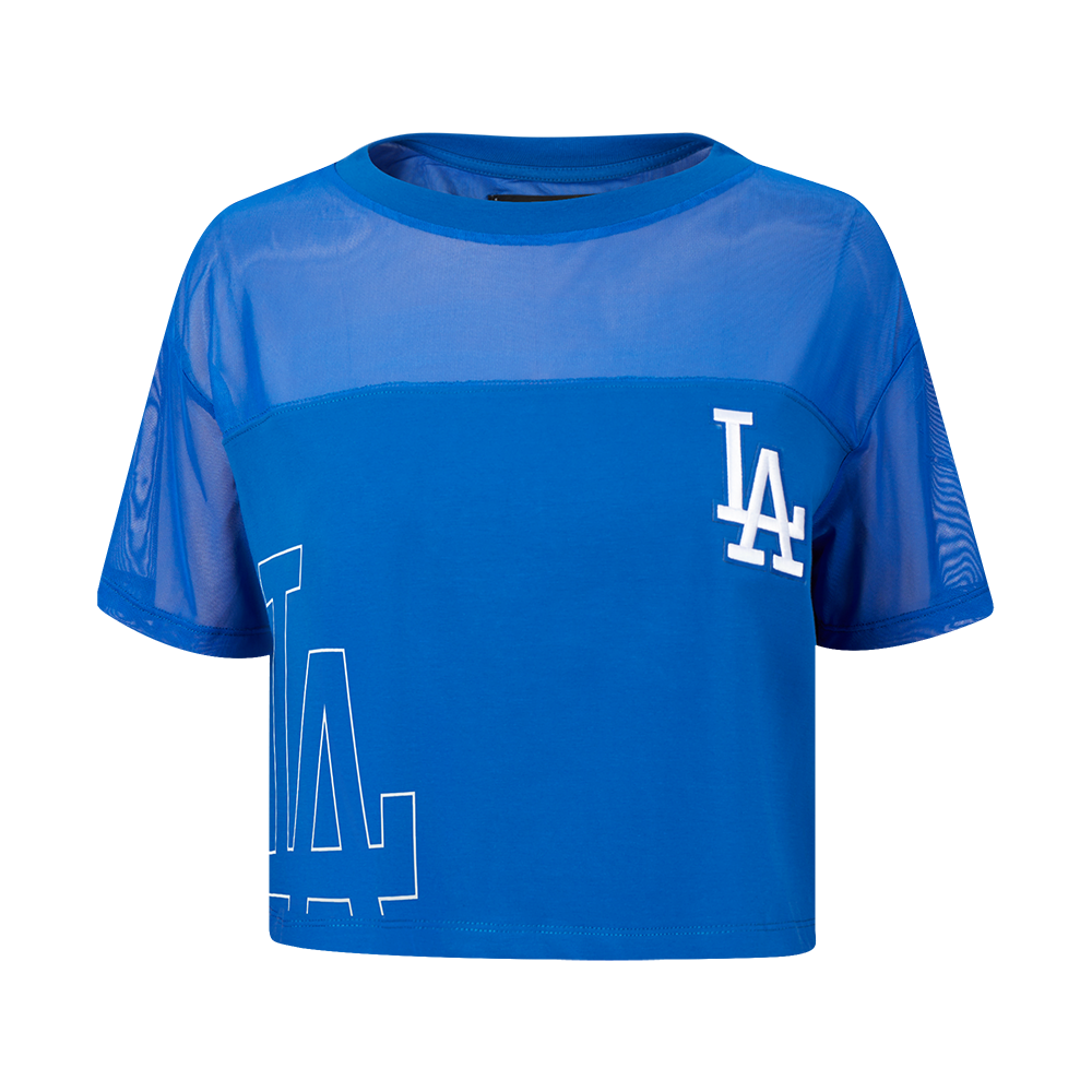 MANGA CORTA CROP MLB LOS ANGELES DODGERS SHEER INFLUENCE PARA MUJER