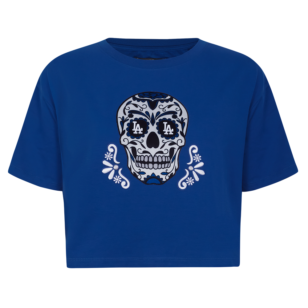 MANGA CORTA CROP MLB LOS ANGELES DODGERS SUGAR SKULL PARA MUJER