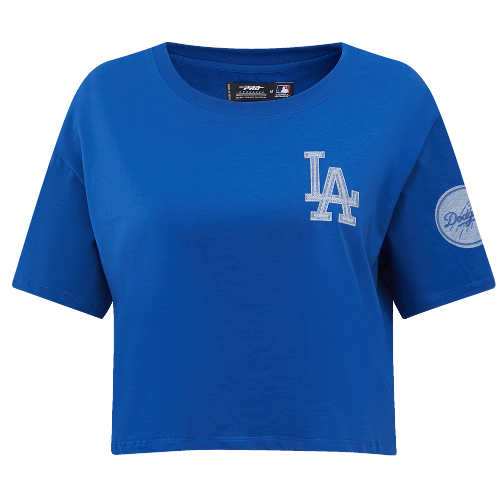 MANGA CORTA CROP MLB LOS ANGELES DODGERS VARSITY BLUES PARA MUJER