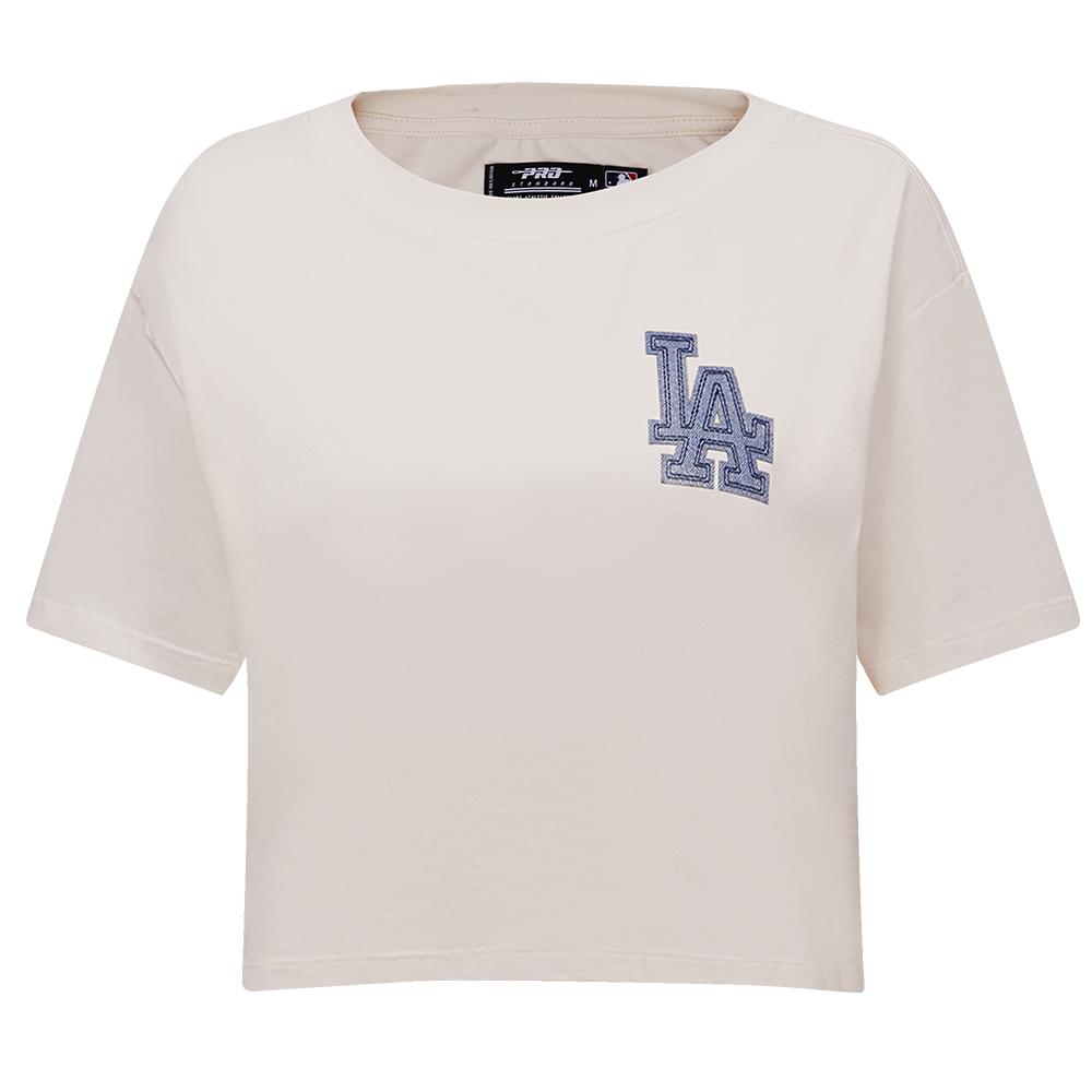 MANGA CORTA CROP MLB LOS ANGELES DODGERS VARSITY BLUES PARA MUJER