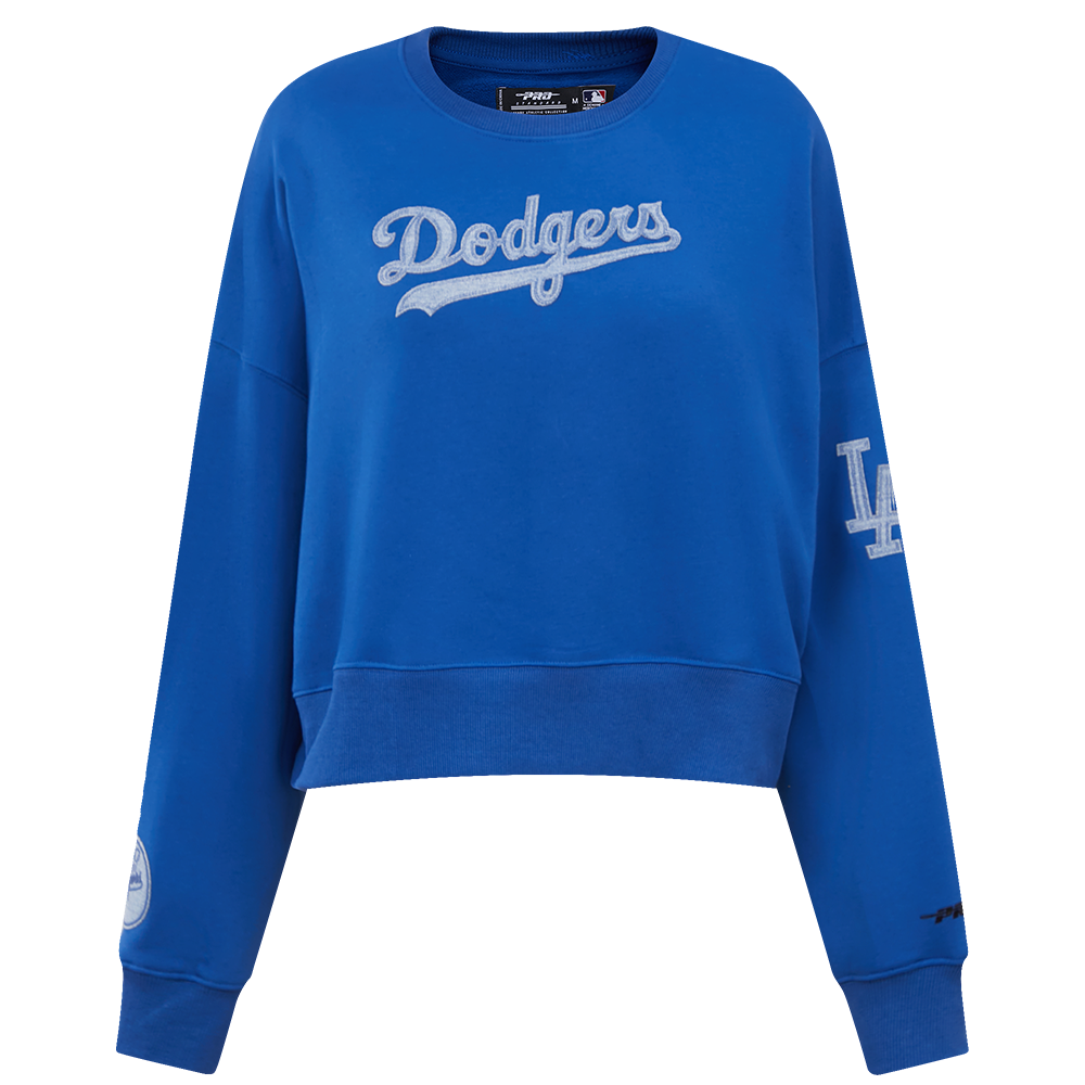 SUDADERA DE CUELLO REDONDO MLB LOS ANGELES DODGERS VARSITY BLUES PARA MUJER