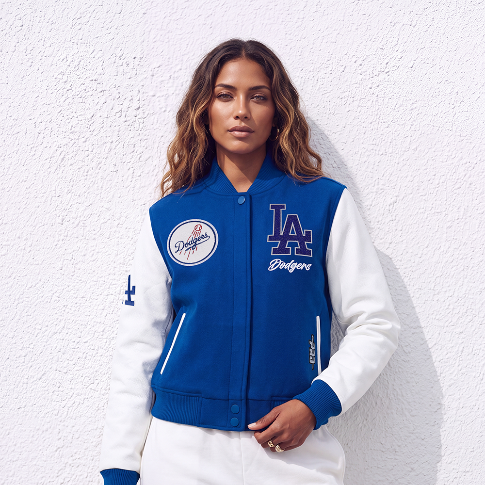 CHAMARRA UNIVERSITARIA MLB LOS ANGELES DODGERS TEAM CRYSTALLINE PARA MUJER