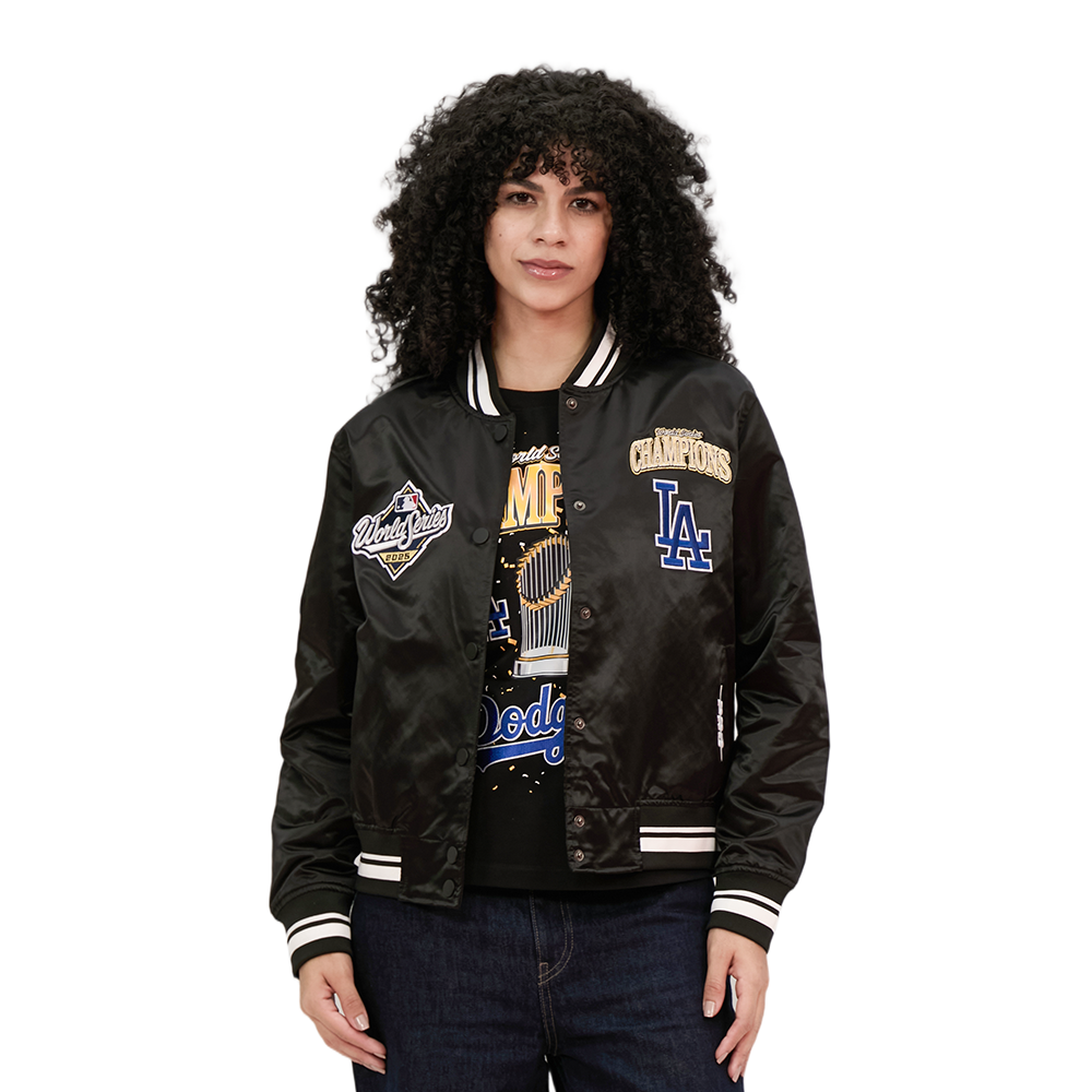CHAMARRA DE SATIN MLB LOS ANGELES DODGERS MLB WORLD SERIES 2025 PARA MUJER