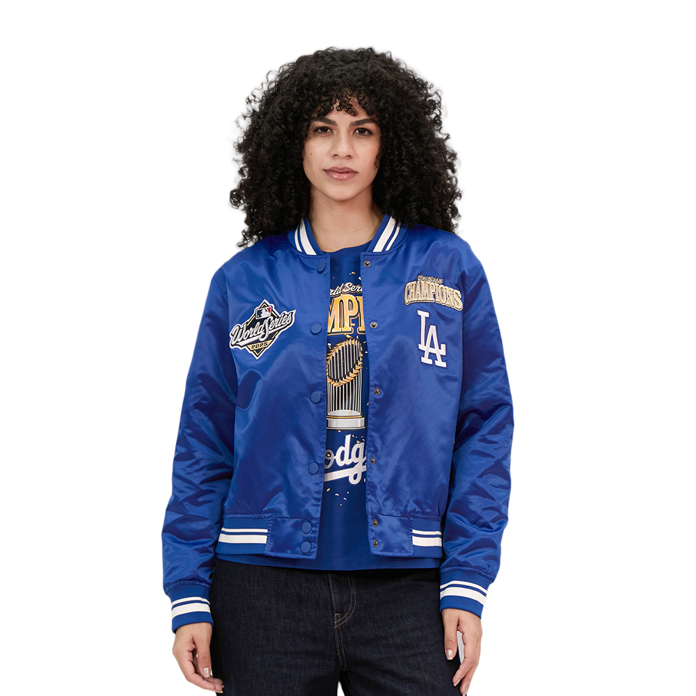 CHAMARRA DE SATIN MLB LOS ANGELES DODGERS MLB WORLD SERIES 2025 PARA MUJER