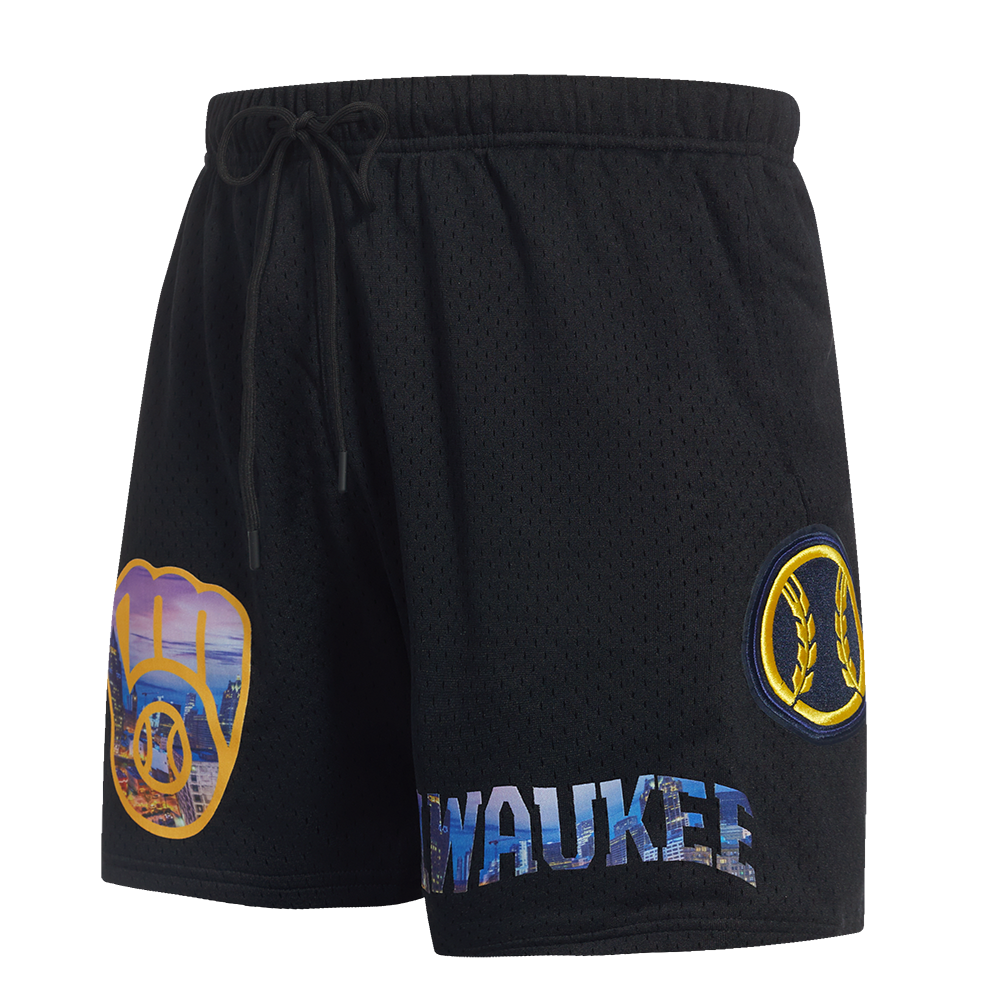 SHORTS DE MALLA MLB MILWAUKEE BREWERS CITY SCAPE