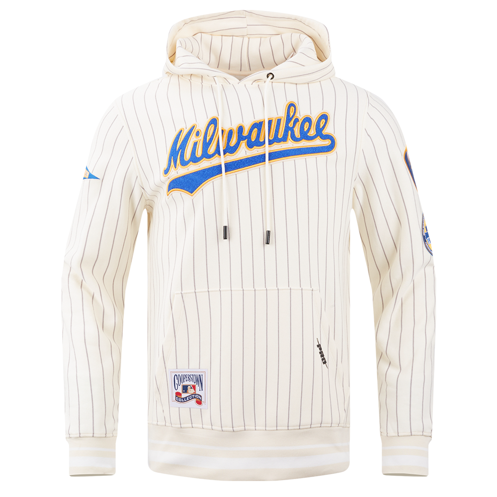 SUDADERA CON GORRO MLB MILWAUKEE BREWERS PINSTRIPE RETRO CLASSIC