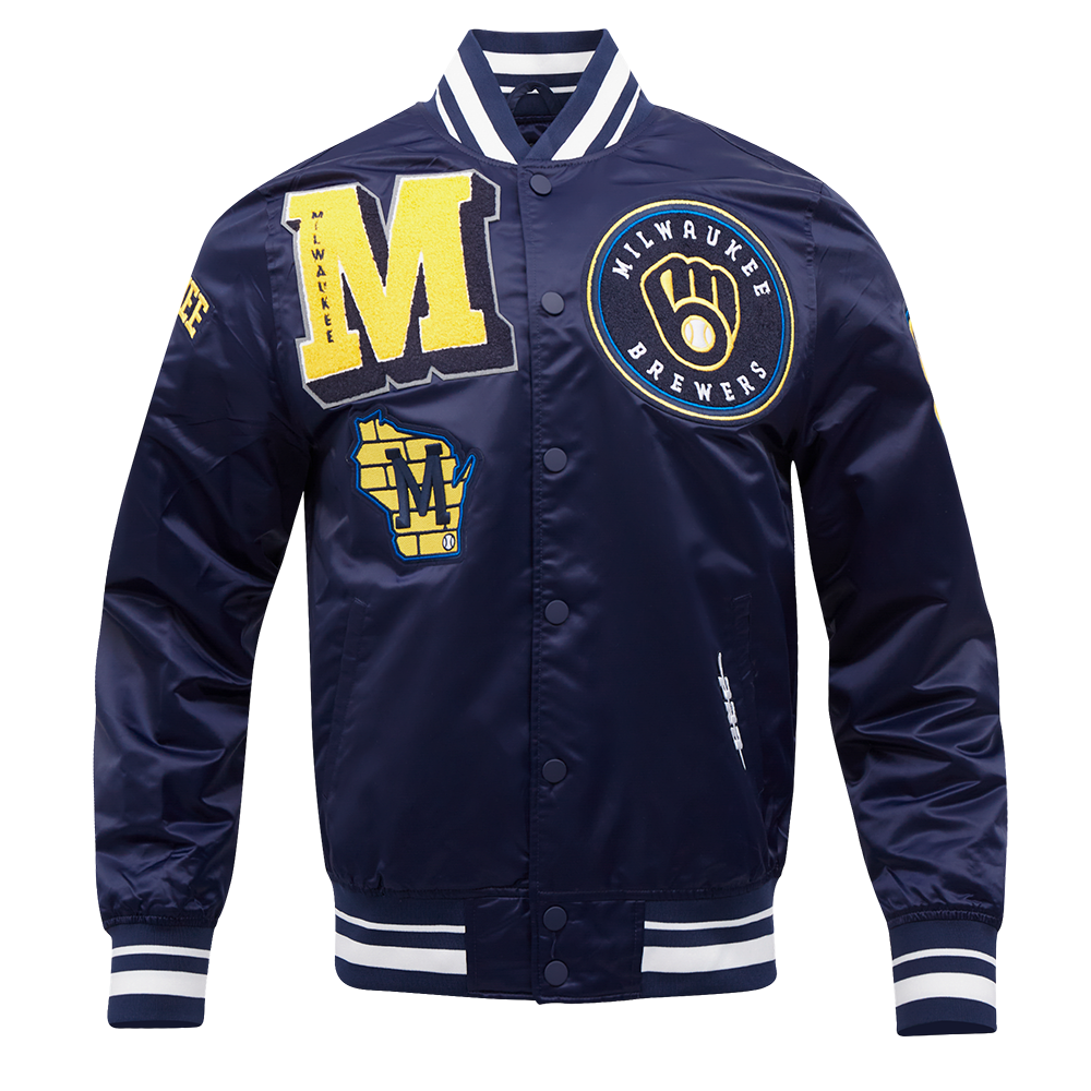 CHAMARRA DE SATÍN MLB MILWAUKEE BREWERS MASH UP