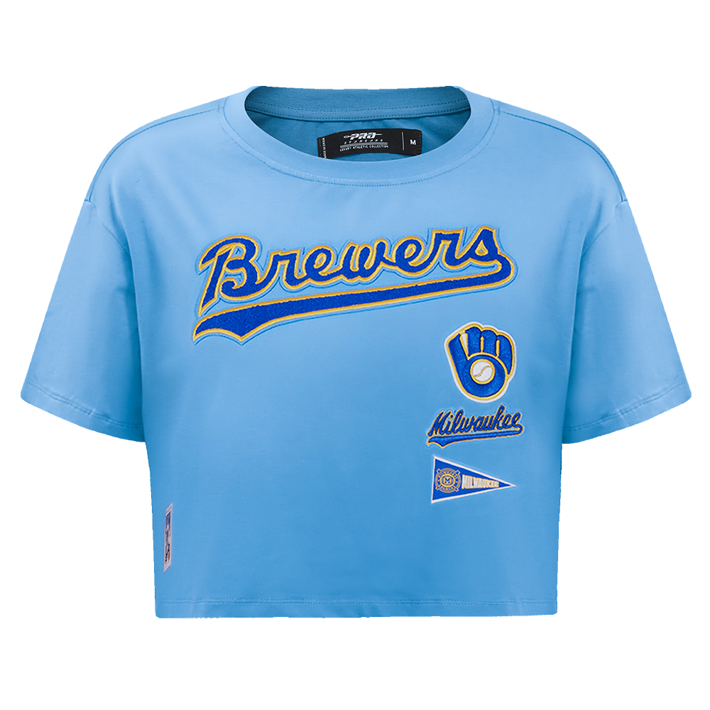 MANGA CORTA CROP MLB MILWAUKEE BREWERS RETRO CLASSICS PARA MUJER